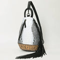 ADBG1482 American Darling Crocodile Embossed Sling Bag | Hand-Tooled Leather Fringe Bag: ADBG1482A