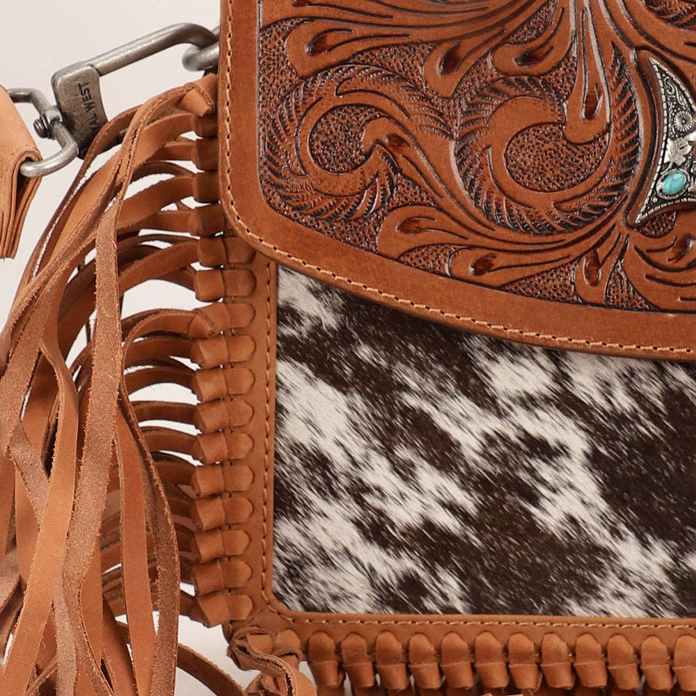 Loyal West Classic Flap Medium Tassle Bag Cowhide And Calfskin: Cowhide And Calfskin / Single