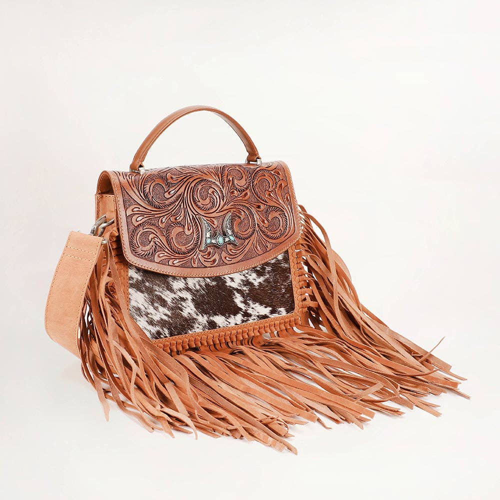 Loyal West Classic Flap Medium Tassle Bag Cowhide And Calfskin: Cowhide And Calfskin / Single