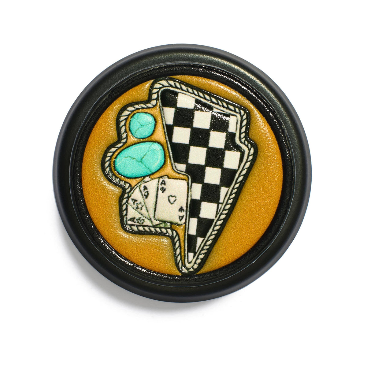 Checker Lightning Bolt Phone Grip - Magnetic Grip