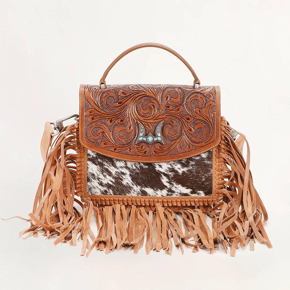 Loyal West Classic Flap Medium Tassle Bag Cowhide And Calfskin: Cowhide And Calfskin / Single