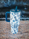 Western Chinoiserie Flip Top Tumbler: 40oz