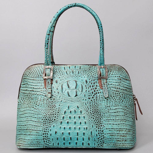 ADBG986 Croc Embossed Leather Western Tote Bag Structured Handbag by American Darling: ADBG986