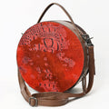 ADBG1563 American Darling Western Genuine Leather Canteen Bag | Crocodile Embossed Round Crossbody: ADBG1563C