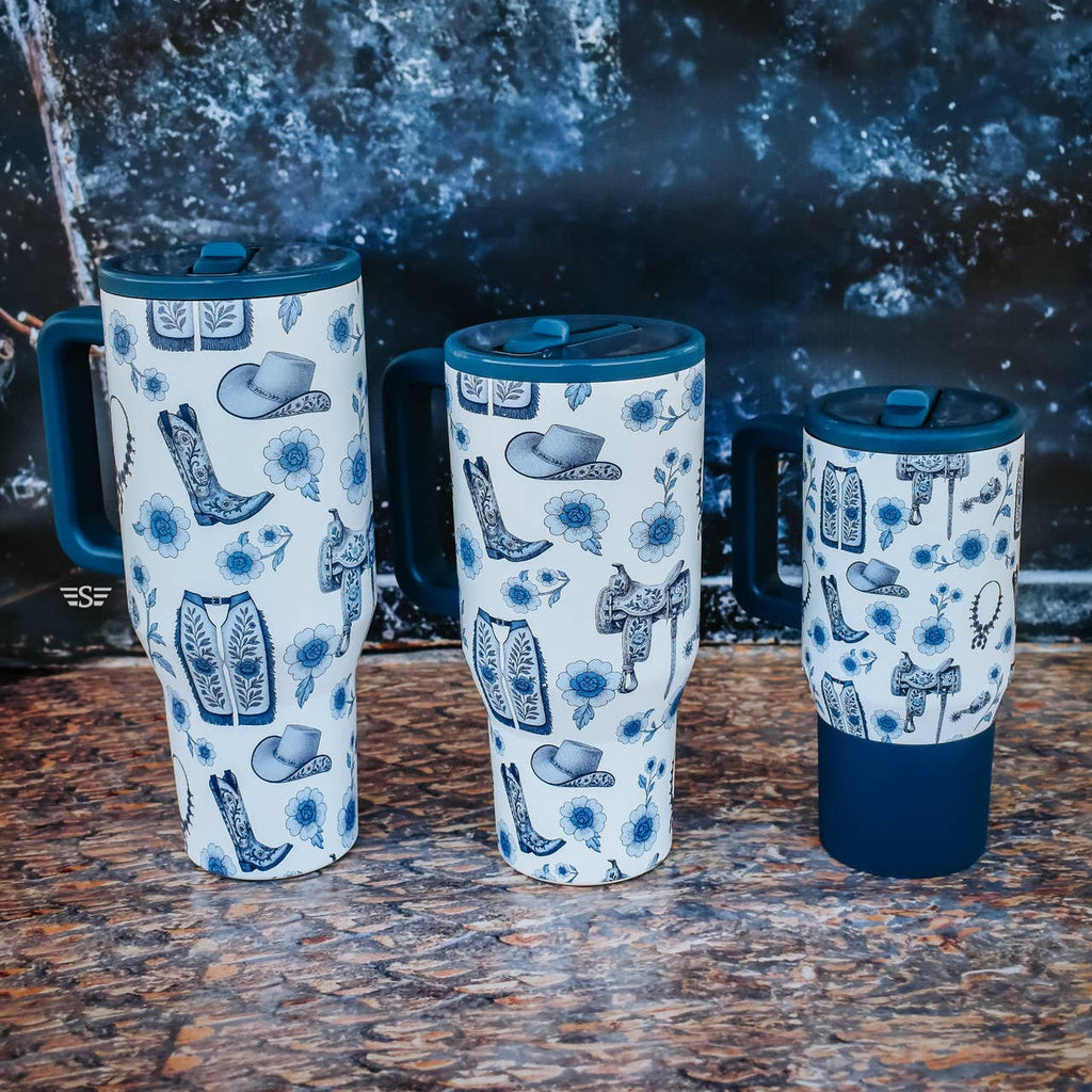 Western Chinoiserie Flip Top Tumbler: 40oz