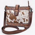 ADBG1833 American Darling Hand Tooled Floral & Cowhide Western Cross body Bag: ADBG1833